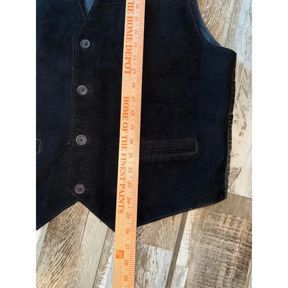Europe Craft Mens 100% Genuine Suede Leather Vest Large Western Button Front